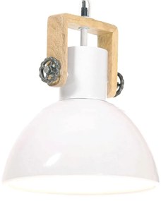 vidaXL Candeeiro suspenso industrial redondo 25 W 30 cm E27 branco