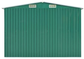 Abrigo de jardim 257x779x181 cm aço galvanizado verde