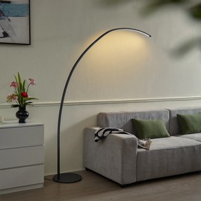 Candeeiro de Arco Moderno Preto incl. LED com Dimmer de Toque - Arlow