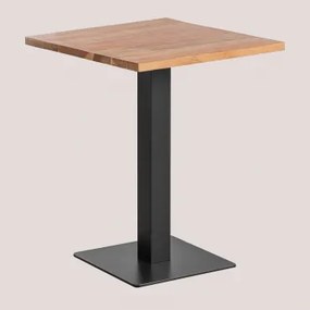 Mesa De Bar Quadrada Em Madeira De Acácia Livanto 60 X 60 Cm & Madeira De Acácia - Preto - Sklum