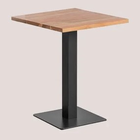 Mesa De Bar Quadrada Em Madeira De Acácia Ristretto ↔︎ 60 Cm & Preto - Sklum