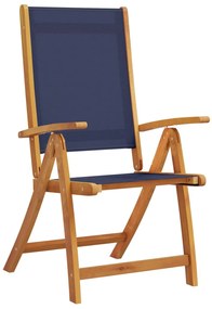 Cadeiras de jardim dobráveis 6 pcs acácia maciça e textilene