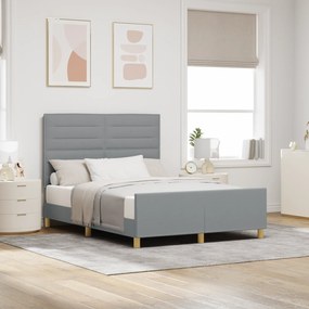 Cama vidaXL Cinza Claro 140x190 cm em Tecido