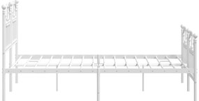 Estrutura de cama com cabeceira e pés 120x190 cm metal branco