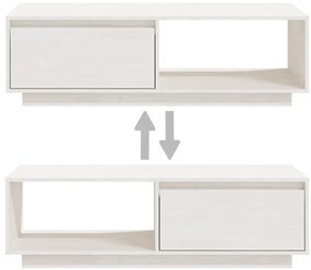 Mesa de centro 110x50x33,5 cm madeira de pinho maciça branco