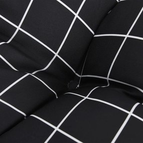 Almofadões cadeira encosto baixo 4 pcs oxford xadrez preto