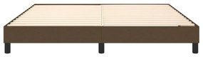Estrutura de cama sem colchão 160x200 cm tecido castanho-escuro