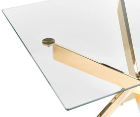 Mesa de jantar com vidro temperado e pernas douradas 120 x 70 cm MARAMO Beliani