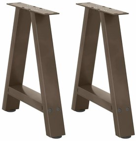 vidaXL Pés para mesa de centro em formato A, 2 peças, 50x (42-43) cm, aço