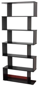 HOMCOM Estante com 6 Prateleiras para Livros em Formato S 80x24x191 cm preto