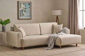 Sofá-Cama de Canto Mane – Creme – 246x85x160 cm