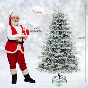 Árvore de Natal artificial pré-iluminada de 215 cm com 450 luzes LED brancas quentes (ENFEITES NÃO INCLUIDOS) verde e branca