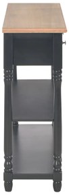 Mesa consola 110x30x76 cm derivados de madeira preto