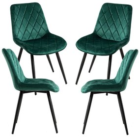 Pack 4 Cadeiras Min Veludo - Verde