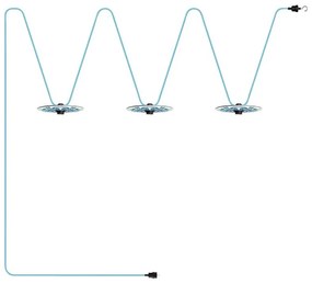Cordão de luzes 'Maioliche' Sistema Lumet a partir de 10 m com cabo revestido a tecido, 3 casquilhos e abajures, gancho e ficha