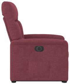 Poltrona reclinável elevatória elétrica tecido vermelho-tinto