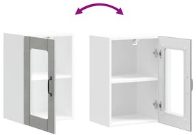 Armário de parede de cozinha porta vidro Lucca cinzento cimento