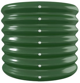 Canteiro elevado jardim 260x40x36 cm aço revestido a pó verde