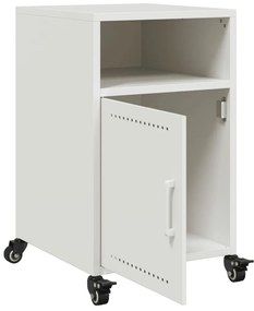 Mesas de cabeceira 2 pcs 36x39x59 cm aço branco