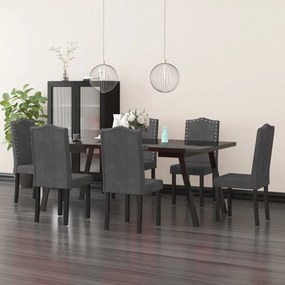 vidaXL Cadeiras de jantar 6 pcs veludo cinzento-escuro