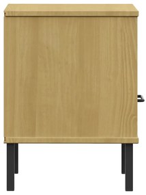 Mesa cabeceira c/ pernas de metal OSLO pinho maciço castanho