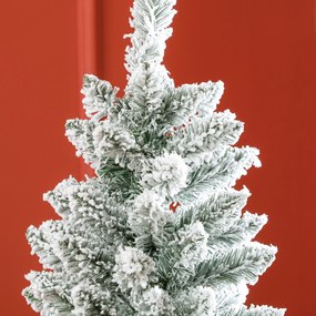 Árvore de Natal Artificial Coberta de Neve 180 cm com 479 Ramos e Suporte de Metal Árvore Natalícia para Sala Interior Verde