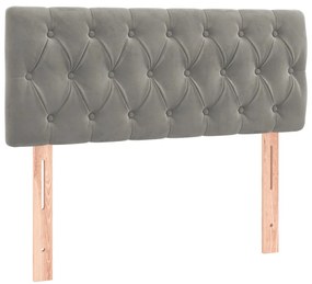 Cama boxspring com colchão 120x190 cm veludo cinzento-claro