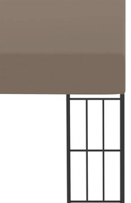 Gazebo de montagem na parede 4x3 m tecido cinzento-acastanhado