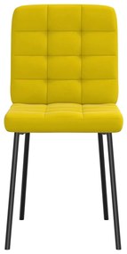 Cadeiras de jantar 4 pcs veludo amarelo