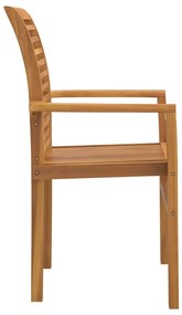 Cadeira de Jardim Empilhável 2 pcs Madeira Sólida de Teca