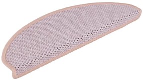 Tapetes escada adesivos aspeto sisal 15 pcs 65x21x4 cm rosa