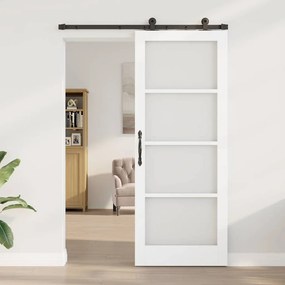 Porta Deslizante vidaXL com Conjunto de Ferragens 'ORKDAL'Branca 83x21