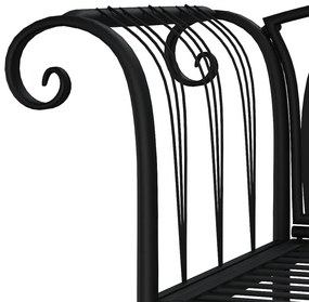 Banco de jardim de 2 lugares 128 cm aço preto