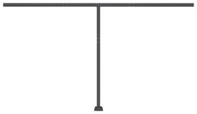 Toldo retrátil manual com LED 400x300 cm azul e branco
