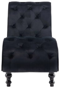 Chaise longue em veludo preto