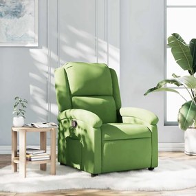vidaXL Poltrona reclinável veludo verde-claro