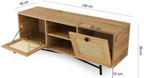 ****  
TV Stand Begonya – Carvalho Preto – 140x60x40 cm

**
