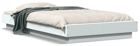 Estrutura cama c/ luzes LED 90x190 cm derivados madeira branco