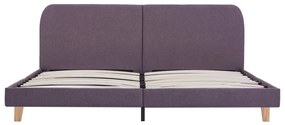 Estrutura de cama 180x200 cm tecido cinzento-acastanhado