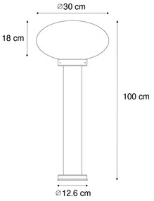 Poste exterior moderno preto 100 cm - Elly Moderno