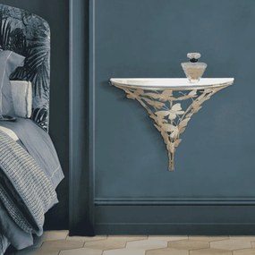 MESA DE CABECEIRA WALL BUTTERFLIES 44,5X24,5X34,5 CM DOURADA