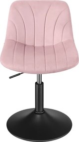Banco para toucador com altura ajustavel 46,5 x 43 x (65,5-77,5) em veludo Rosa