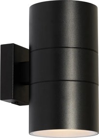 Candeeiro de parede exterior moderno preto 2 luzes AR111 IP44 - Duo