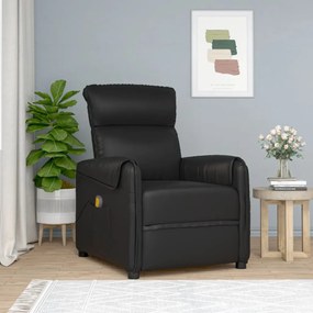 347989 vidaXL Poltrona de massagens reclinável couro artificial preto