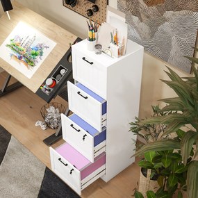 Bloco de Gavetas para Escritório com 2 Gavetas para Escritório com Fechaduras Gavetas Suspensas para A440x40x131 cm Branco