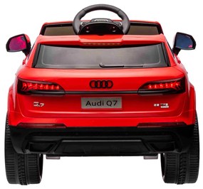 Carro elétrico para crianças Com Licença Audi Q7 12V, controlo remoto, motor 2 x 35W, luzes LED, leitor MP3 Vermelho