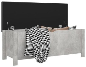 Caixa arrumação c/ almofadão contrap. 105x40x45cm cinza cimento