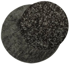 Tapete de pelo alto aspeto brilhante ISTAN Ø 200 cm antracite