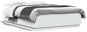 Estrutura cama c/ luzes LED 140x200 cm derivados madeira branco