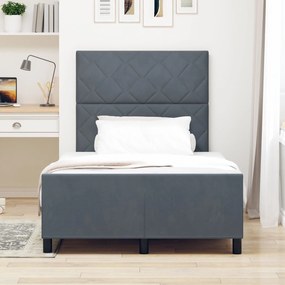Cama vidaXL Cinza Escuro 120x190 cm Veludo